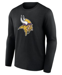 Alternative view of Minnesota Vikings  Team Authentic Custom Long Sleeve T-Shirt – Black