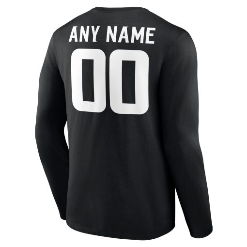 Minnesota Vikings  Team Authentic Custom Long Sleeve T-Shirt – Black - Image 3