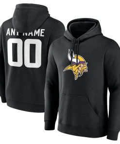 Minnesota Vikings  Team Authentic Custom Pullover Hoodie – Black