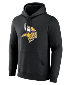 Alternative view of Minnesota Vikings  Team Authentic Custom Pullover Hoodie – Black