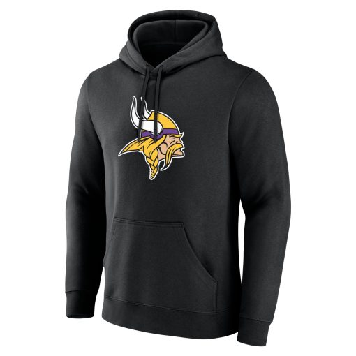 Minnesota Vikings  Team Authentic Custom Pullover Hoodie – Black - Image 2