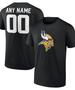 Minnesota Vikings  Team Authentic Custom T-Shirt – Black