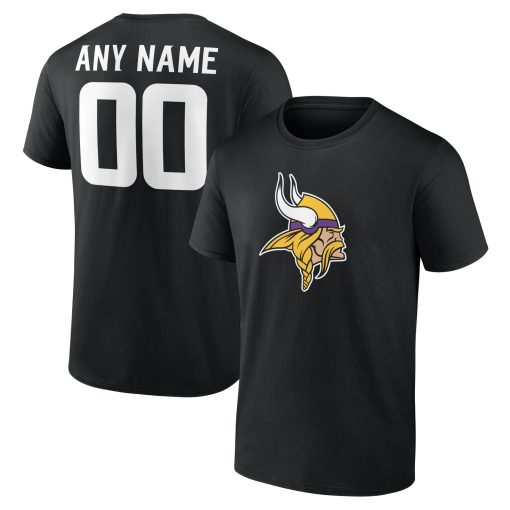 Minnesota Vikings  Team Authentic Custom T-Shirt – Black
