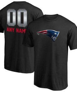New England Patriots Personalized Midnight Mascot T-Shirt – Black