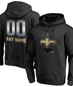 New Orleans Saints Personalized Midnight Mascot Pullover Hoodie – Black