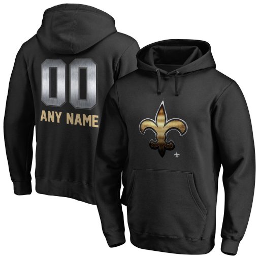 New Orleans Saints Personalized Midnight Mascot Pullover Hoodie – Black