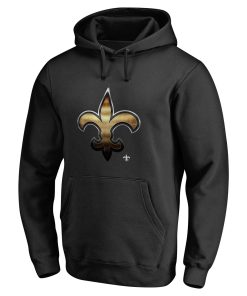 Alternative view of New Orleans Saints Personalized Midnight Mascot Pullover Hoodie – Black