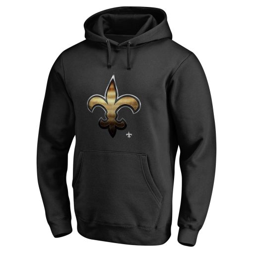 New Orleans Saints Personalized Midnight Mascot Pullover Hoodie – Black - Image 2