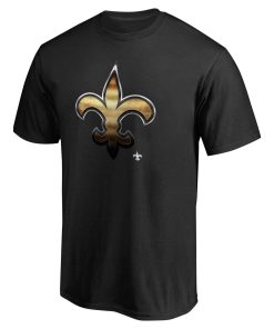 Alternative view of New Orleans Saints Personalized Midnight Mascot T-Shirt – Black