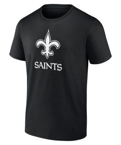 Alternative view of New Orleans Saints Personalized Name & Number Monochrome T-Shirt – Black