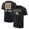 New Orleans Saints Personalized Name & Number Team Wordmark T-Shirt – Black