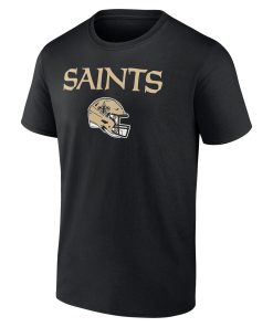 Alternative view of New Orleans Saints Personalized Name & Number Team Wordmark T-Shirt – Black