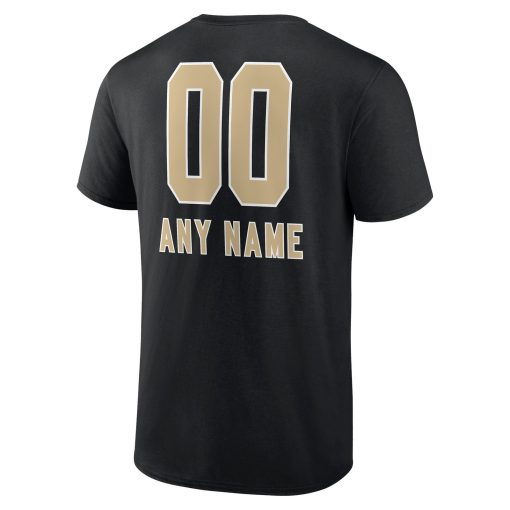 New Orleans Saints Personalized Name & Number Team Wordmark T-Shirt – Black - Image 3