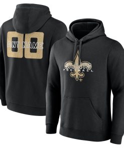 New Orleans Saints Stellar Personalized Name & Number Pullover Hoodie – Black