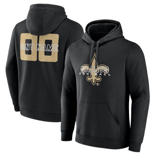 New Orleans Saints Stellar Personalized Name & Number Pullover Hoodie – Black