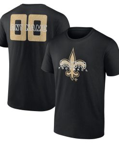 New Orleans Saints Stellar Personalized Name & Number T-Shirt – Black