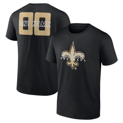 New Orleans Saints Stellar Personalized Name & Number T-Shirt – Black
