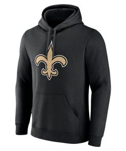 Alternative view of New Orleans Saints Team Authentic Personalized Name & Number Pullover Hoodie – Black