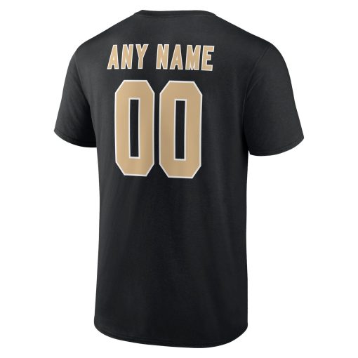 New Orleans Saints Team Authentic Personalized Name & Number T-Shirt – Black - Image 3