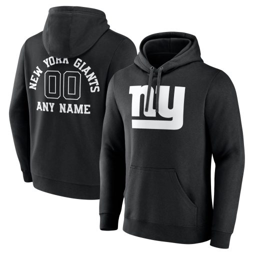 New York Giants Personalized Name & Number Pullover Hoodie – Black