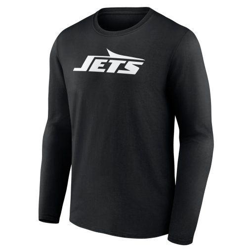 New York Jets Personalized Name & Number Monochrome Long Sleeve T-Shirt – Black - Image 2