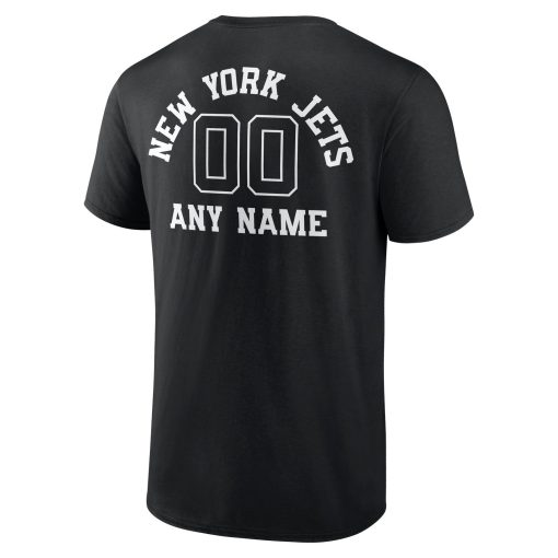 New York Jets Personalized Name & Number Monochrome T-Shirt – Black - Image 3
