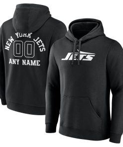New York Jets Personalized Name & Number Pullover Hoodie – Black