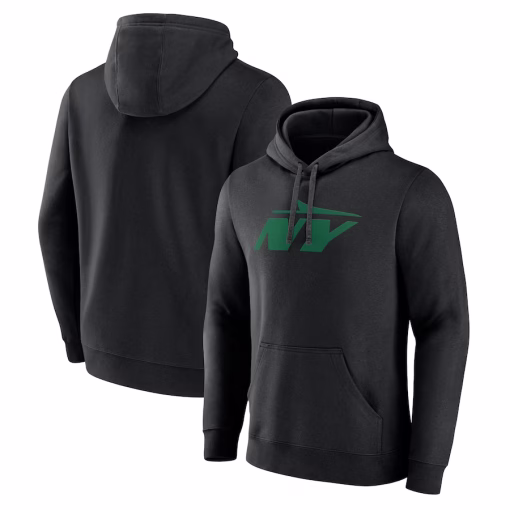 New York Jets Secondary Logo Pullover Hoodie – Black