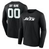 New York Jets  Team Authentic Custom Long Sleeve T-Shirt – Black