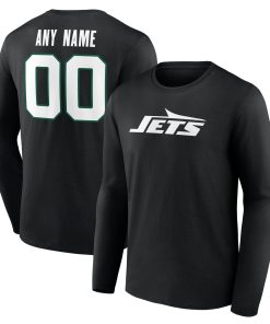 New York Jets  Team Authentic Custom Long Sleeve T-Shirt – Black