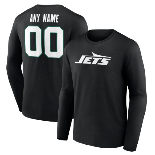 New York Jets  Team Authentic Custom Long Sleeve T-Shirt – Black