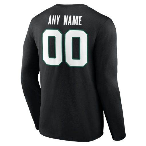New York Jets  Team Authentic Custom Long Sleeve T-Shirt – Black - Image 3