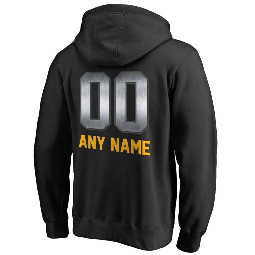 Pittsburgh Steelers Personalized Midnight Mascot Pullover Hoodie – Black - Image 3