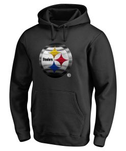 Alternative view of Pittsburgh Steelers Personalized Midnight Mascot Pullover Hoodie – Black
