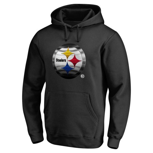Pittsburgh Steelers Personalized Midnight Mascot Pullover Hoodie – Black - Image 2