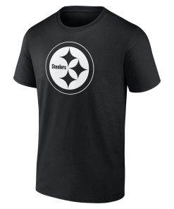 Alternative view of Pittsburgh Steelers Personalized Name & Number Monochrome T-Shirt – Black
