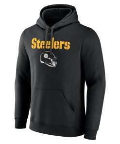 Alternative view of Pittsburgh Steelers Personalized Name & Number Team Wordmark Pullover Hoodie – Black