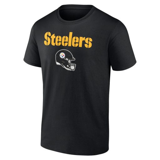 Pittsburgh Steelers Personalized Name & Number Team Wordmark T-Shirt – Black - Image 2