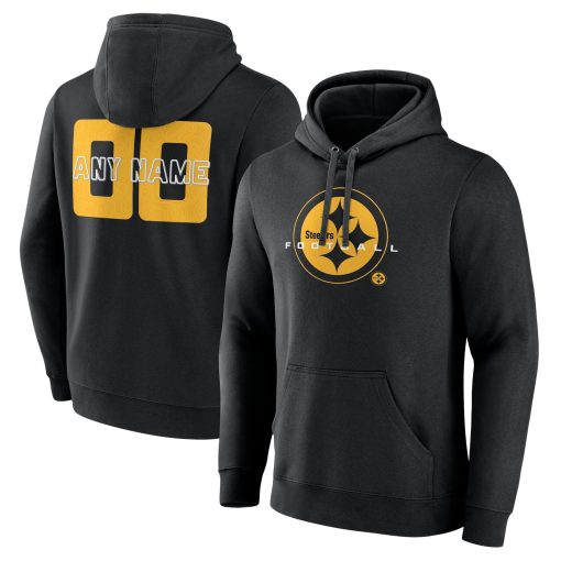 Pittsburgh Steelers Stellar Personalized Name & Number Pullover Hoodie – Black