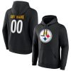 Pittsburgh Steelers Team Authentic Personalized Name & Number Pullover Hoodie – Black