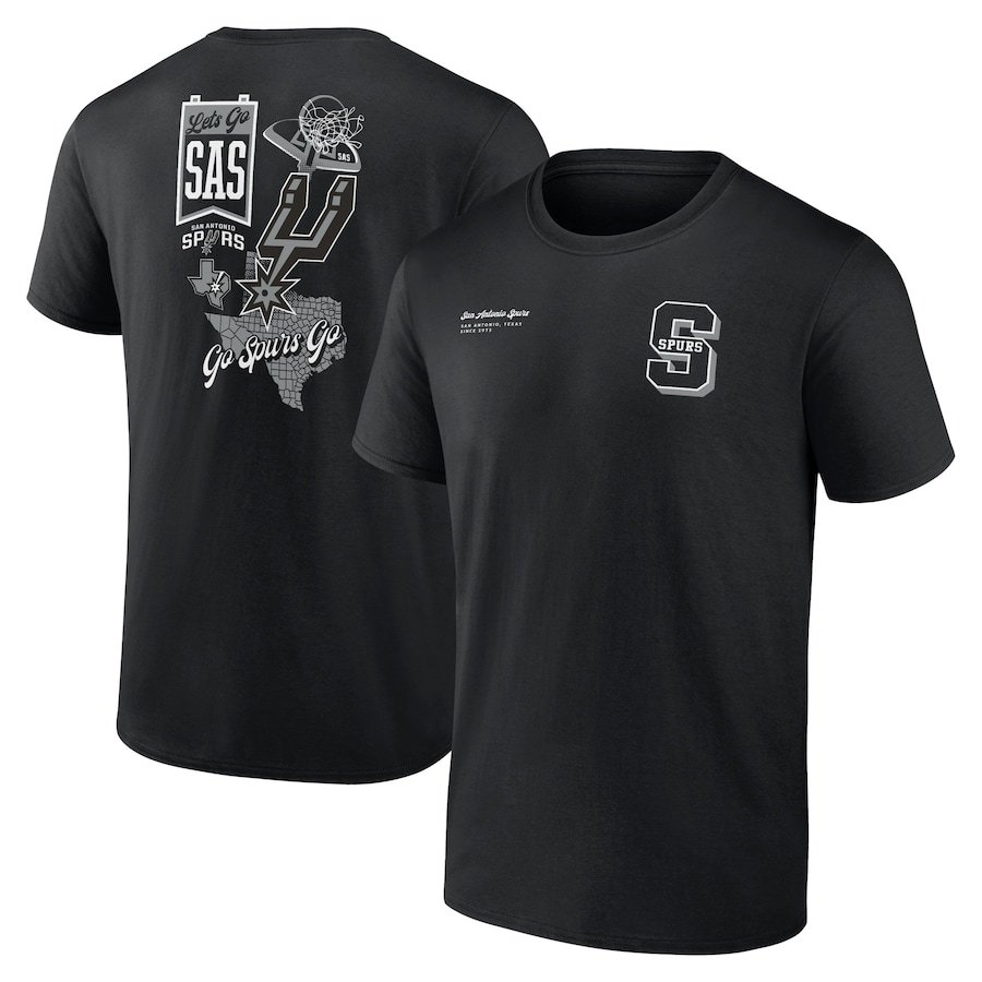 San Antonio Spurs Split Zone T-Shirt – Black