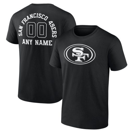 San Francisco 49ers Personalized Name & Number Monochrome T-Shirt – Black