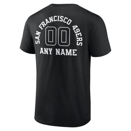 San Francisco 49ers Personalized Name & Number Monochrome T-Shirt – Black - Image 3