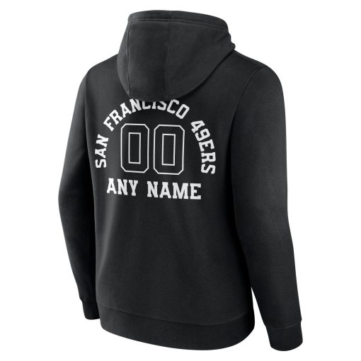 San Francisco 49ers Personalized Name & Number Pullover Hoodie – Black - Image 3