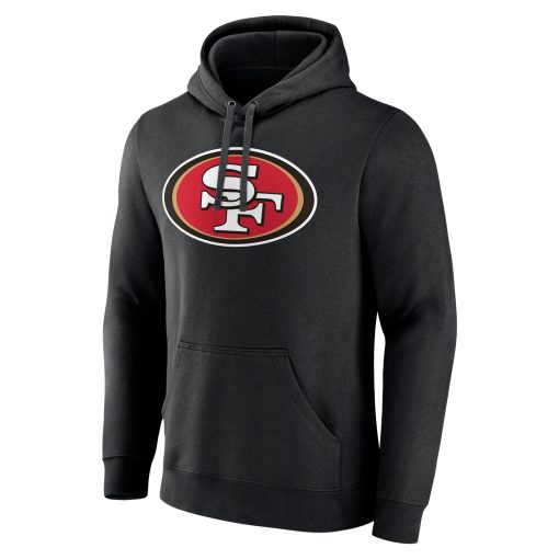 San Francisco 49ers Team Authentic Logo Personalized Name & Number Pullover Hoodie – Black - Image 2