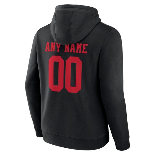 San Francisco 49ers Team Authentic Logo Personalized Name & Number Pullover Hoodie – Black - Image 3