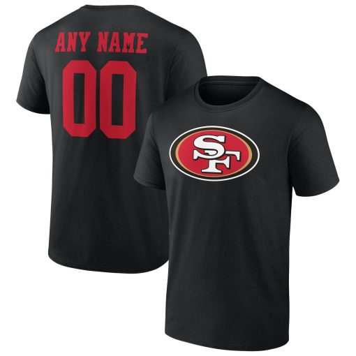 San Francisco 49ers Team Authentic Logo Personalized Name & Number T-Shirt – Black