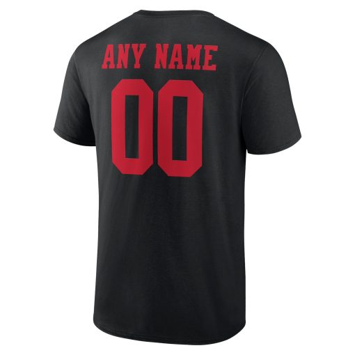 San Francisco 49ers Team Authentic Logo Personalized Name & Number T-Shirt – Black - Image 3