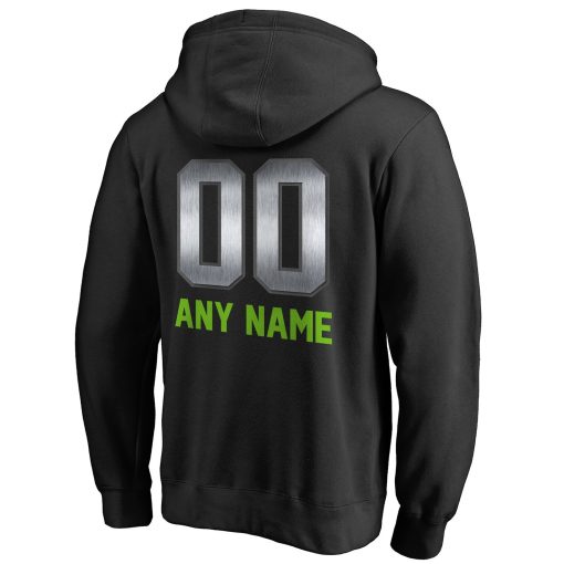 Seattle Seahawks Personalized Midnight Mascot Pullover Hoodie – Black - Image 3
