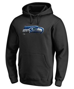 Alternative view of Seattle Seahawks Personalized Midnight Mascot Pullover Hoodie – Black